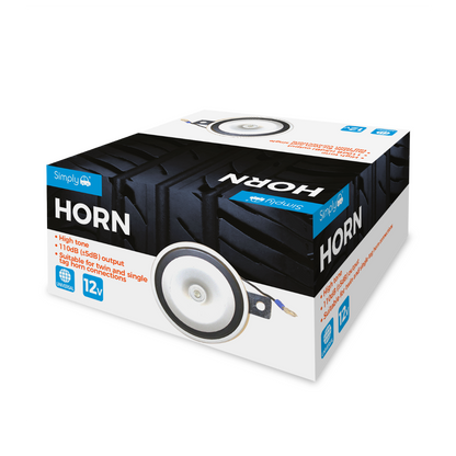 Universal 12V Disc Horn - High Tone, 110dB Output with Fly Lead & Bracket