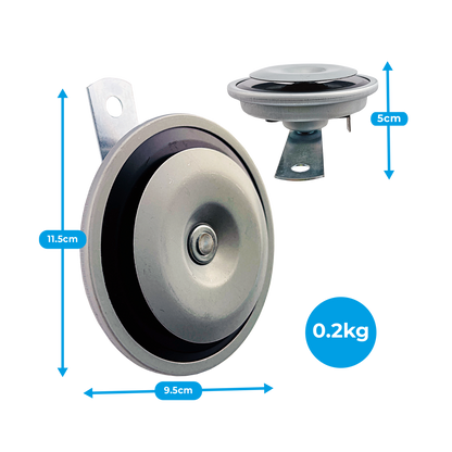 Universal 12V Disc Horn - High Tone, 110dB Output with Fly Lead & Bracket