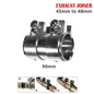 Heavy Duty Adjustable Car Exhaust Pipe Connector Joiner Clamp - 45mm to 48mm, 90mm