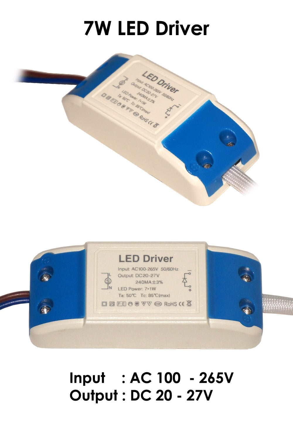 7W LED Driver | 20–27V DC | 280mA Constant Current Transformer~3322