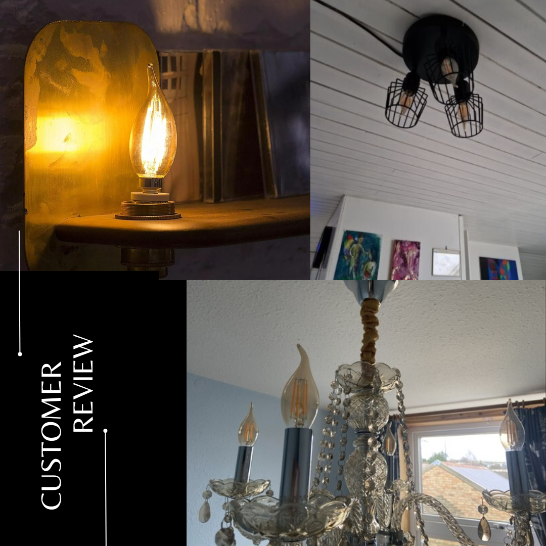 Dimmable E14 LED candle bulb Filament C35 vintage design 4W ~3220
