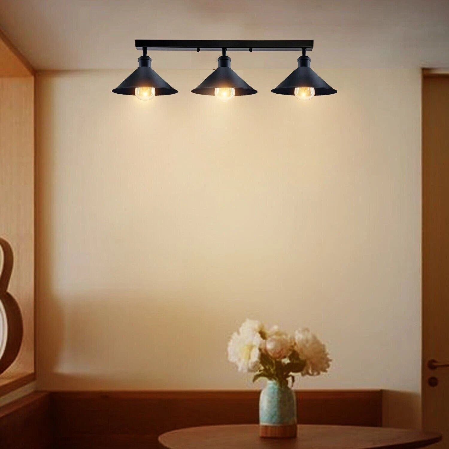 3 Head Loft Industrial Ceiling Light E27 Lamp~1859