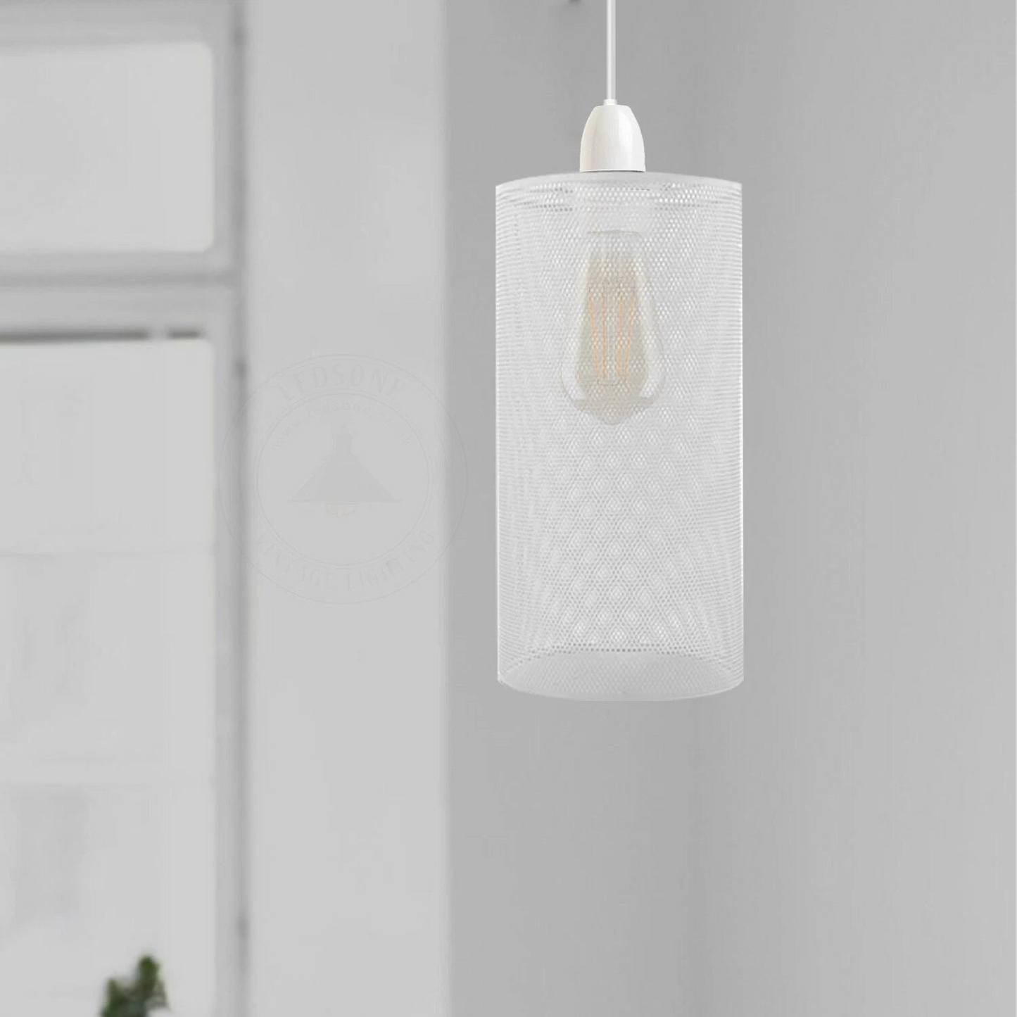 Easy Fit White Drum Metal Lampshade for Pendant Light ~2510