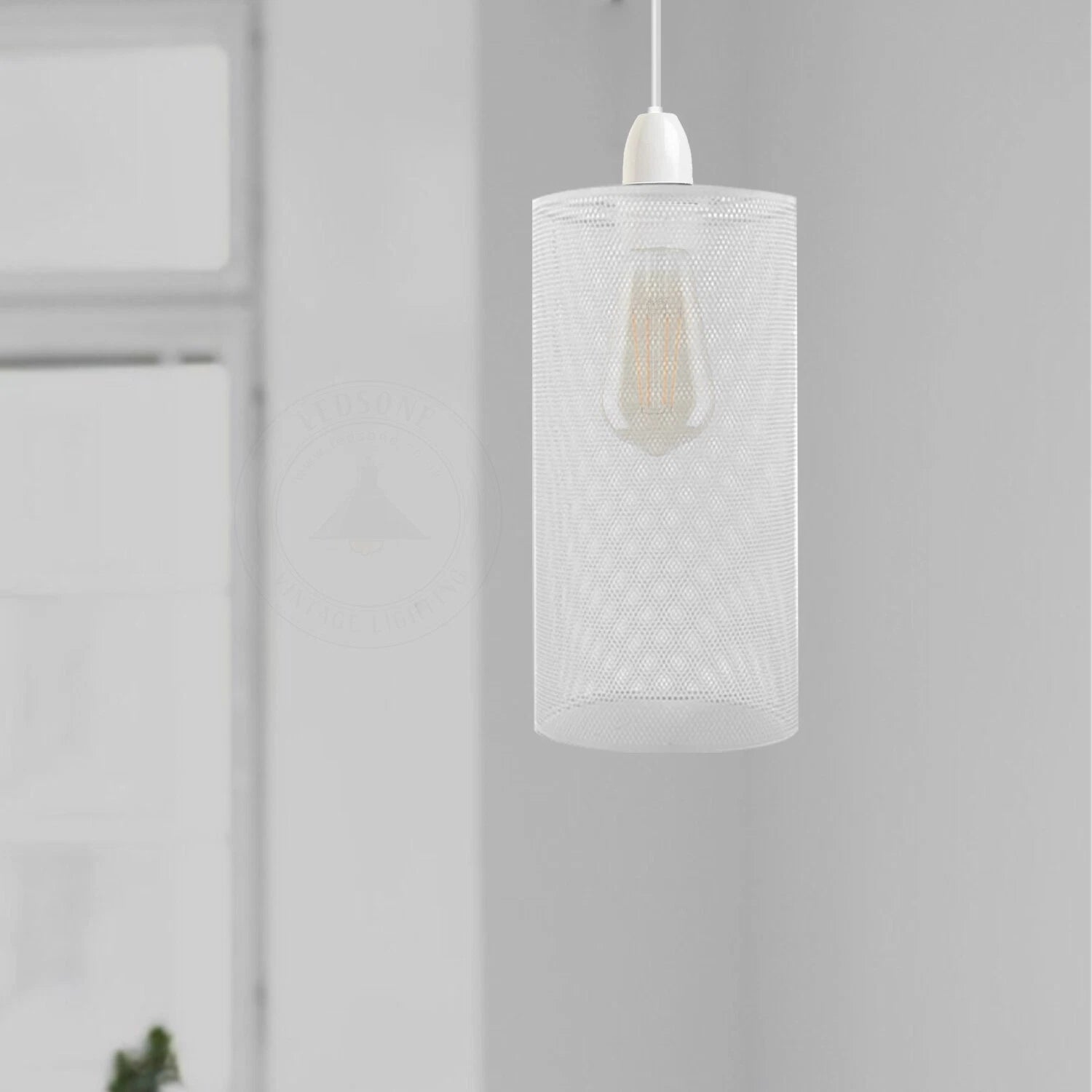 Easy Fit White Drum Metal Lampshade for Pendant Light ~2510