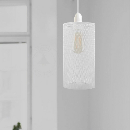 Easy Fit White Drum Metal Lampshade for Pendant Light ~2510