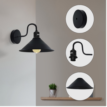 Modern Retro Industrial Black Colour Wall Mounted Lights Rustic Sconce Lamps Fixture~2484
