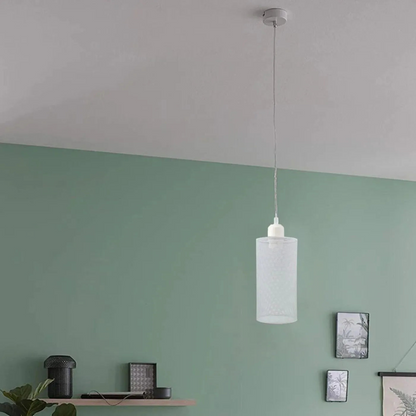 Modern White Cage Pendant Light ~1995