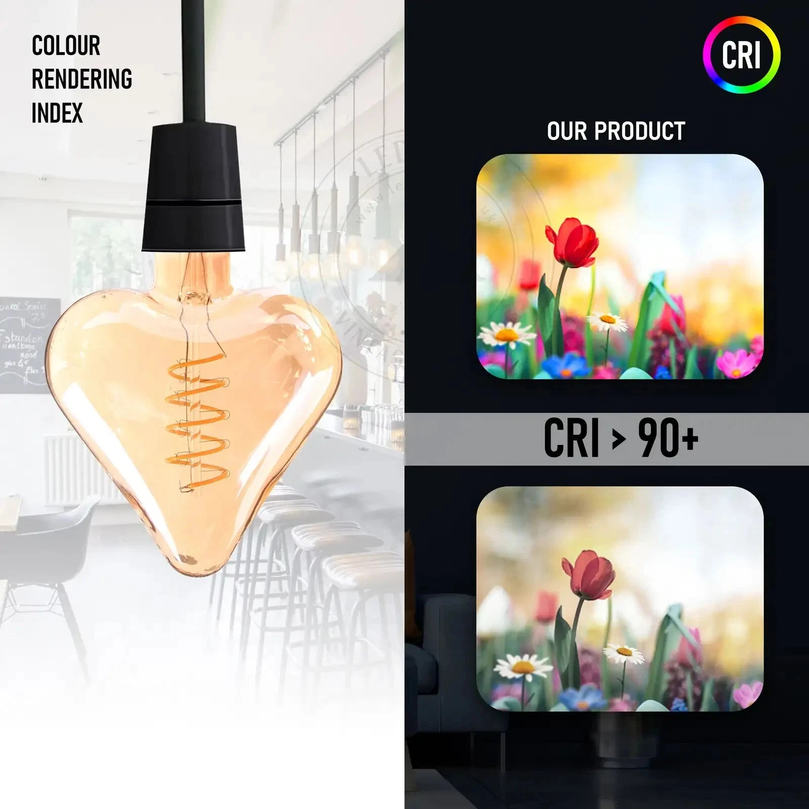 3 Pack_E27 LED Filament Heart Shaped Bulb - Filament Glass~1016
