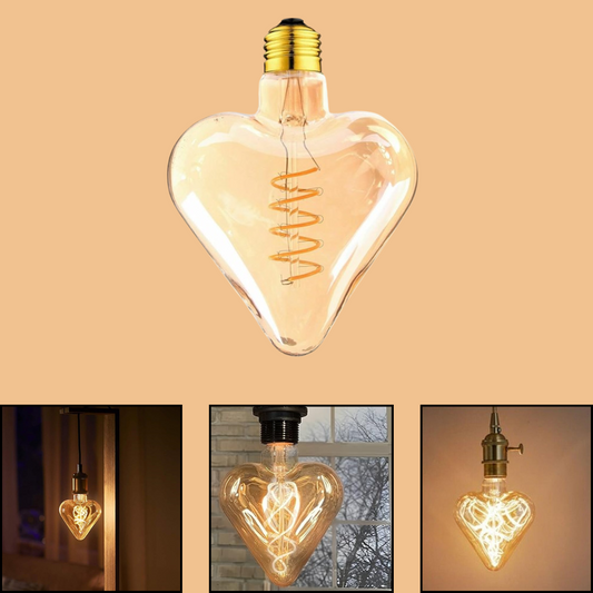 3 Pack_E27 LED Filament Heart Shaped Bulb - Filament Glass~1016
