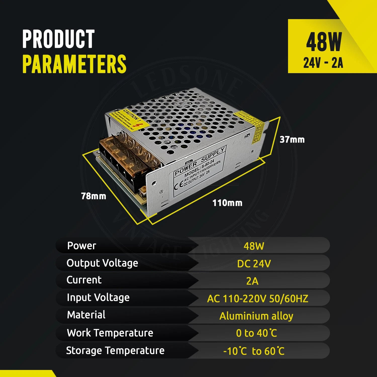48W 2A DC24V IP20 Constant Voltage power supply Transformer~3299