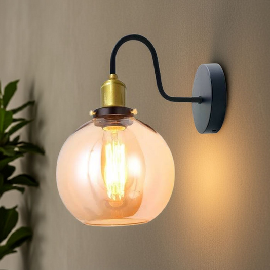 Glass Light Shade Wall Lights Amber Base~1773