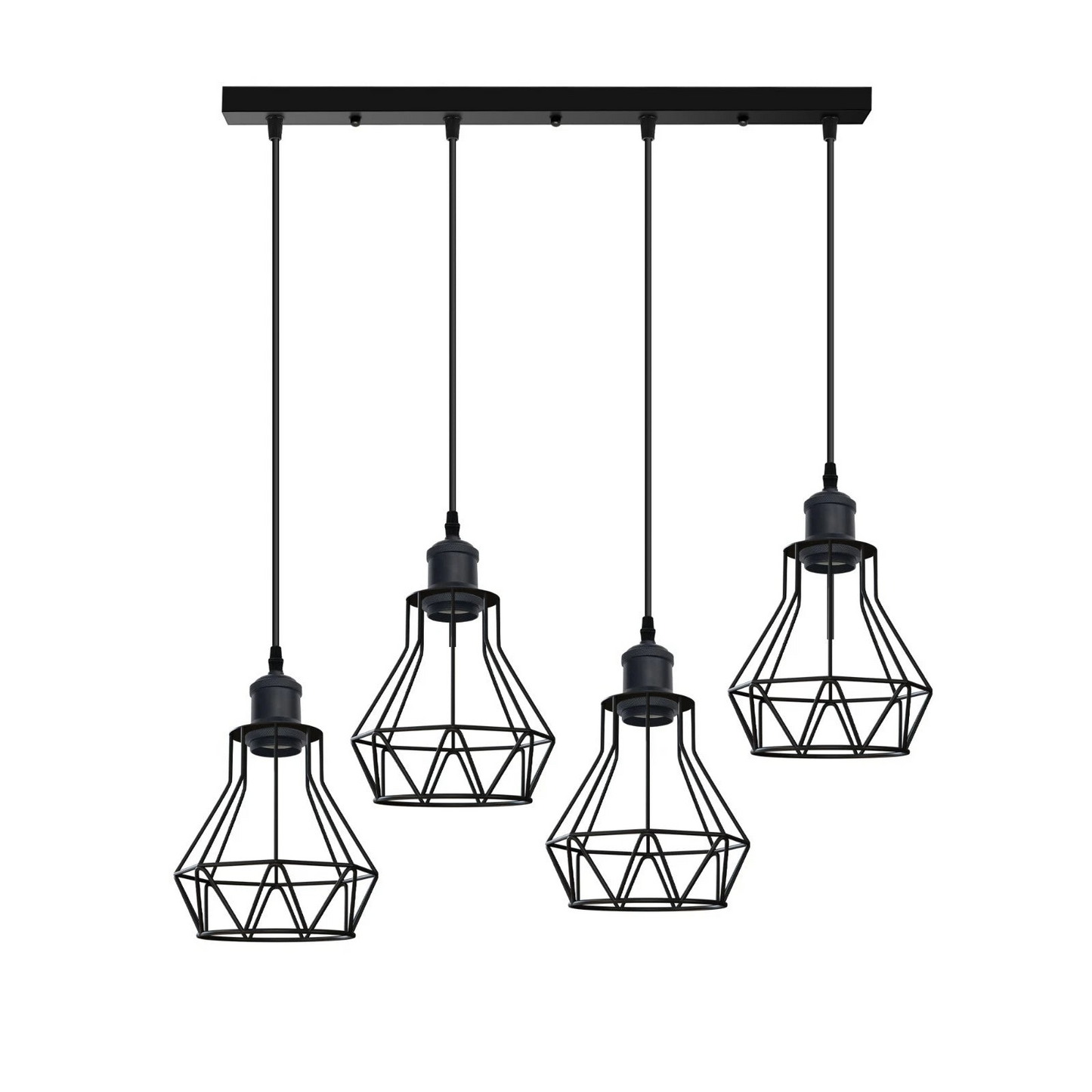 Industrial Pendant Ceiling Light Black Wire Cage Lampshade Hanging Light Fitting~1603