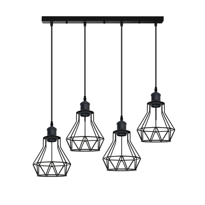 Industrial Pendant Ceiling Light Black Wire Cage Lampshade Hanging Light Fitting~1603
