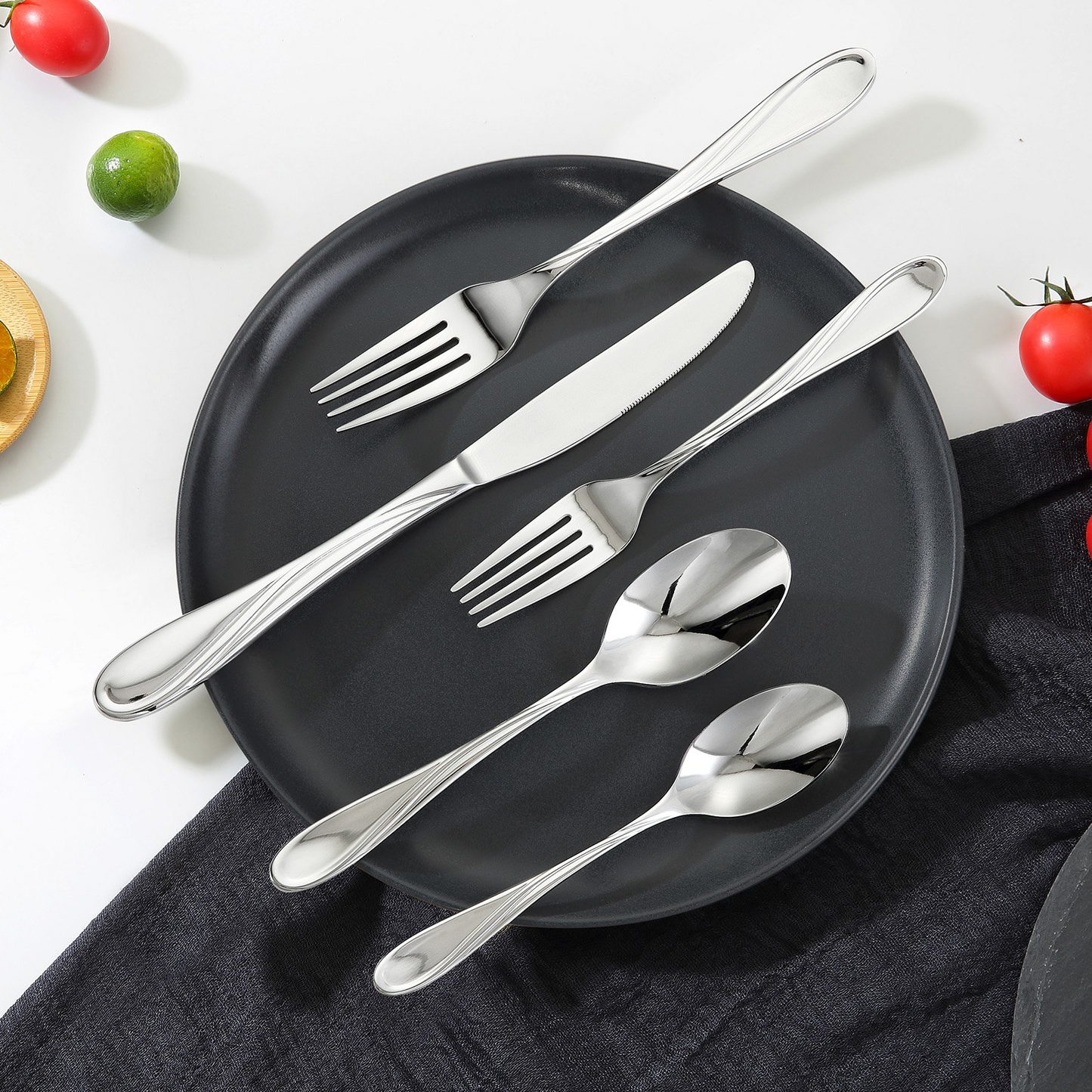 VEVOR 45-Piece Silverware Set Stainless Steel Cutlery Flatware Utensils for 8