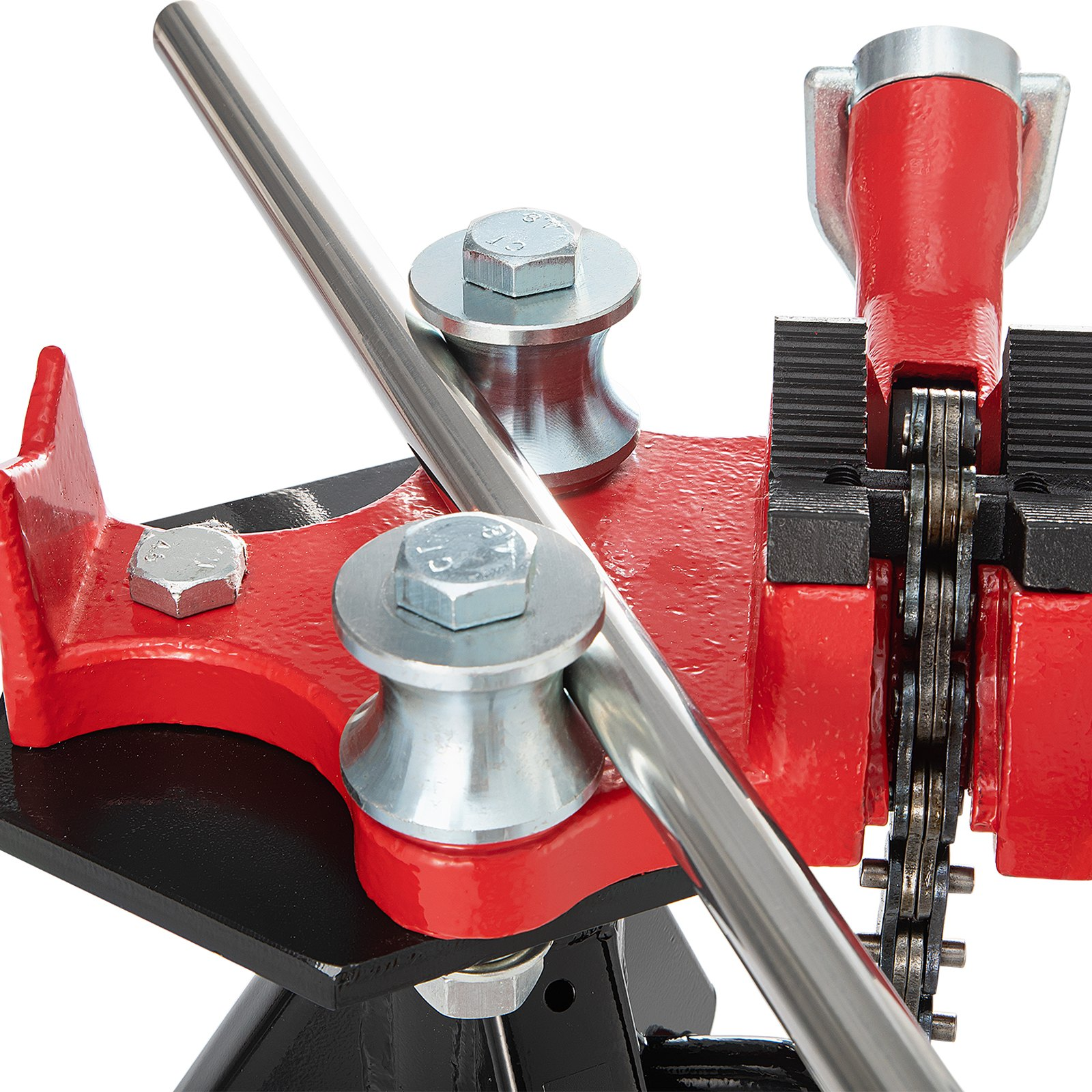 VEVOR Tripod Pipe Chain Vise | 0.3175-12.7 cm Pipe Capacity | 92.5 cm Length | Portable Folding Steel Legs | Grab, Support, and Bend Pipes | Ideal for Factory, Workshop, and Home Use