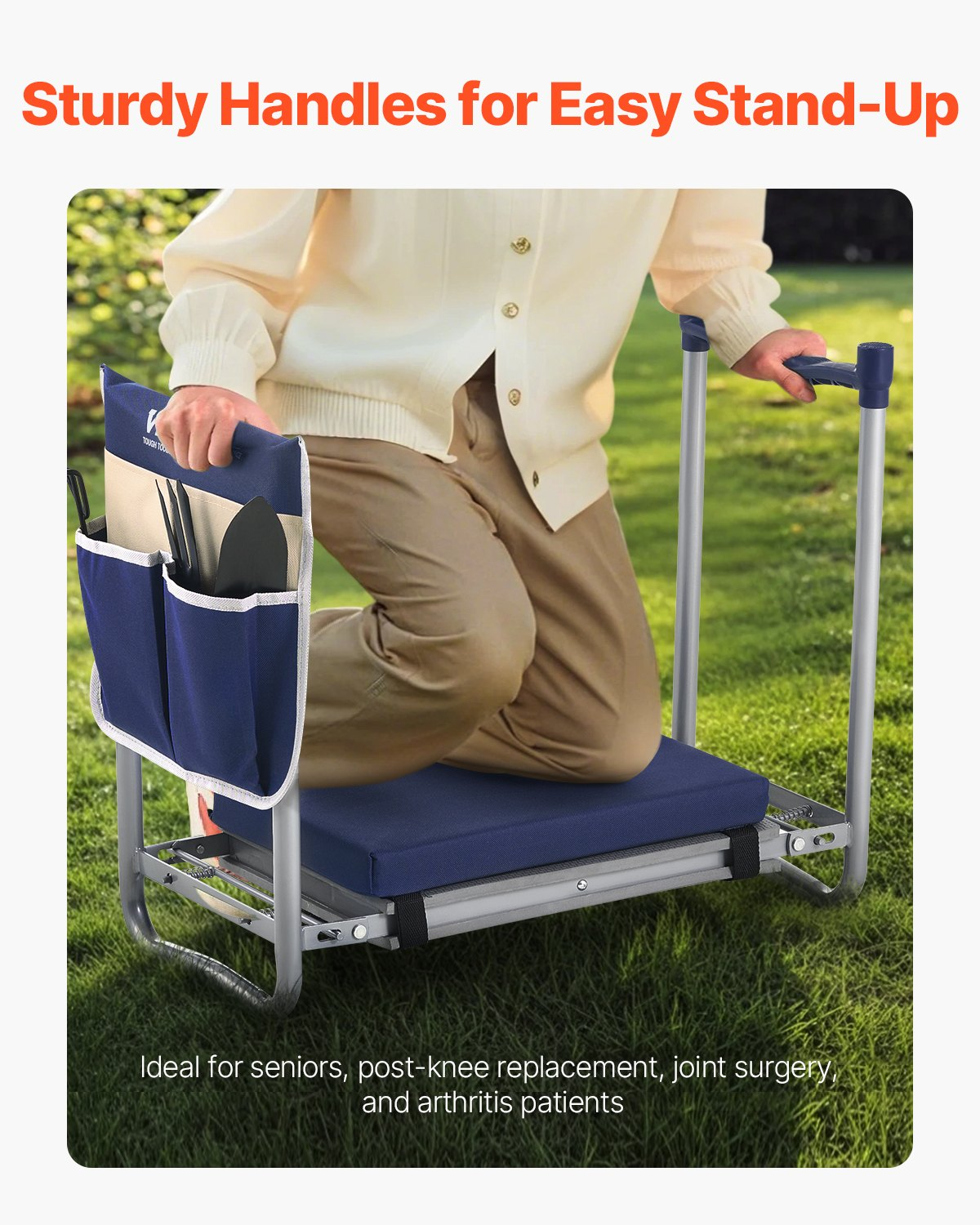VEVOR Garden Kneeler and Seat 11" Wide Pad 360lbs Folding Garden Stool Non Slip