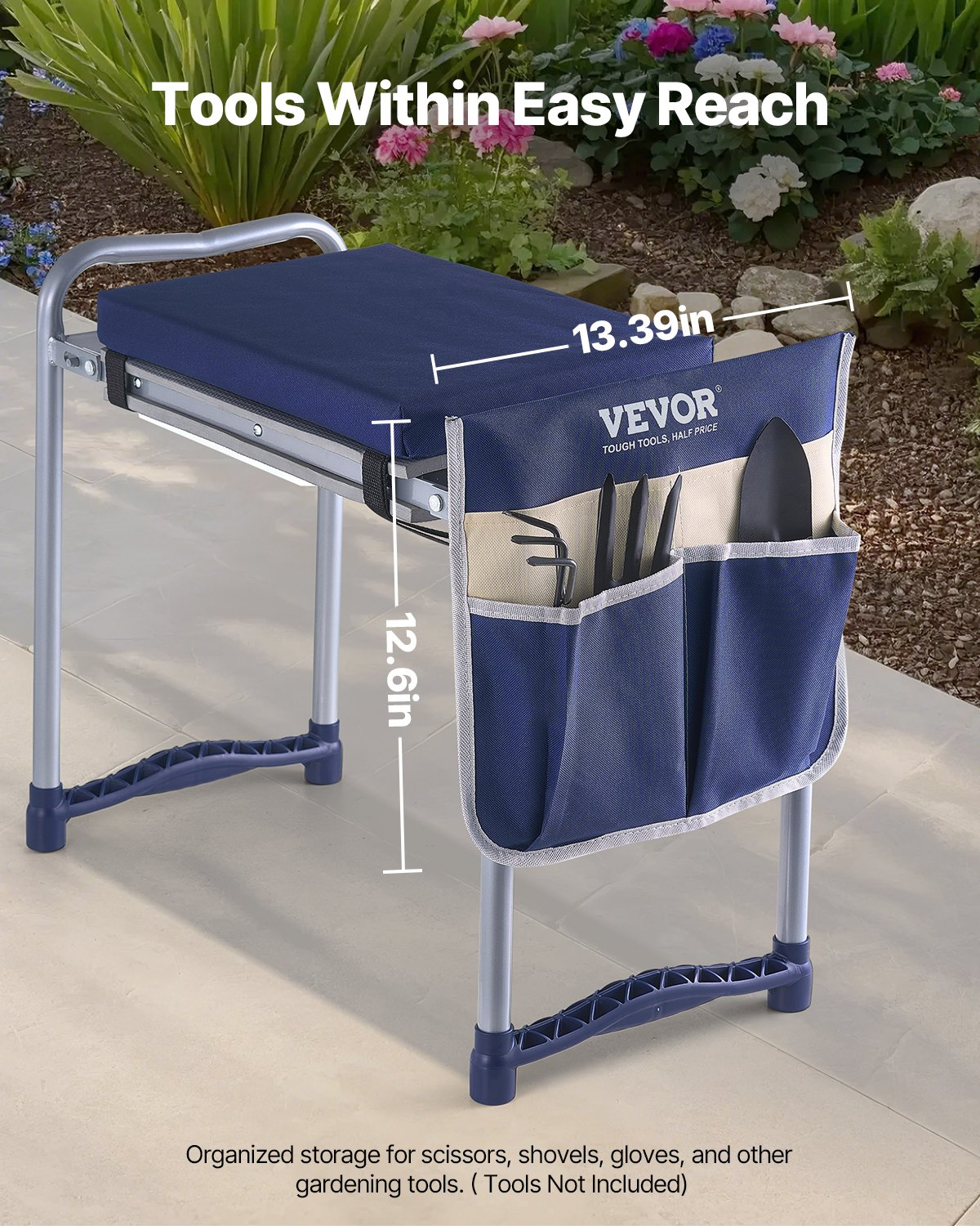 VEVOR Garden Kneeler and Seat 11" Wide Pad 360lbs Folding Garden Stool Non Slip