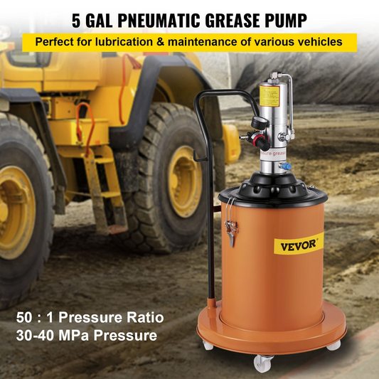 VEVOR 5 Gallons Air Operated High Pressure Grease Pump With 13.1FT Hose