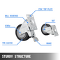 VEVOR 16 Plate Casters with 4" Polyurethane Wheels All Swivel & 8 Brake Casters