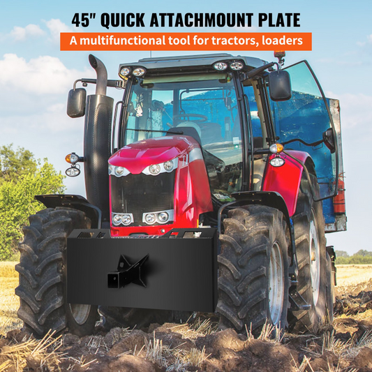 VEVOR  1/4" Thick Plate 3/8" Top Bar Thic Quick Tach Attachment Mount Plate Skid Steer Bobcat