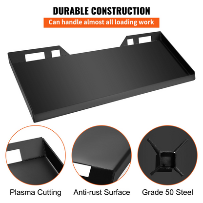 VEVOR  1/4" Thick Plate 3/8" Top Bar Thic Quick Tach Attachment Mount Plate Skid Steer Bobcat