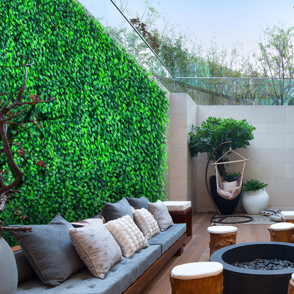 VEVOR Artificial Boxwood Panel UV 20" X 20" Boxwood Hedge Wall Panels, Artificial Grass Backdrop Wall 4 cm Green Grass Wall, Fake Hedge for Decor Privacy Fence Indoor, Outdoor Garden Backyard (12Pack)
