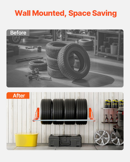 Wall Mounted Tire Rack 31"-56" Adjustable Tire Rack Q235 Steel Tire Storage Rack
