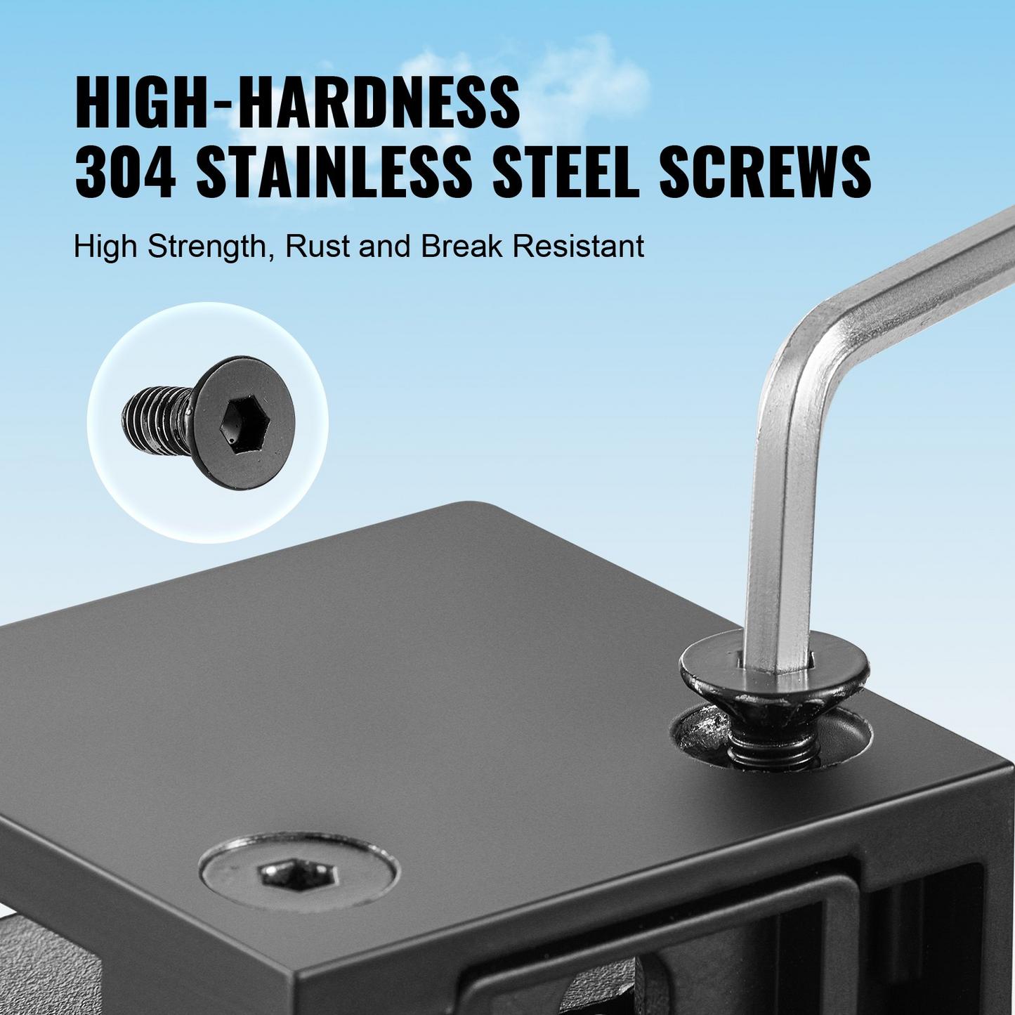 VEVOR Glass Clamp 40 PCS Square Railing Bracket for 0.31"-0.47" (0.8-1.2cm) Glass Black