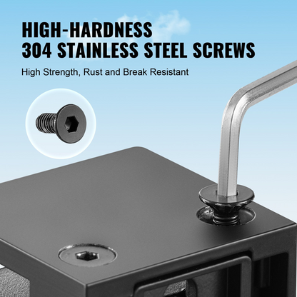 VEVOR Glass Clamp 40 PCS Square Railing Bracket for 0.31"-0.47" (0.8-1.2cm) Glass Black