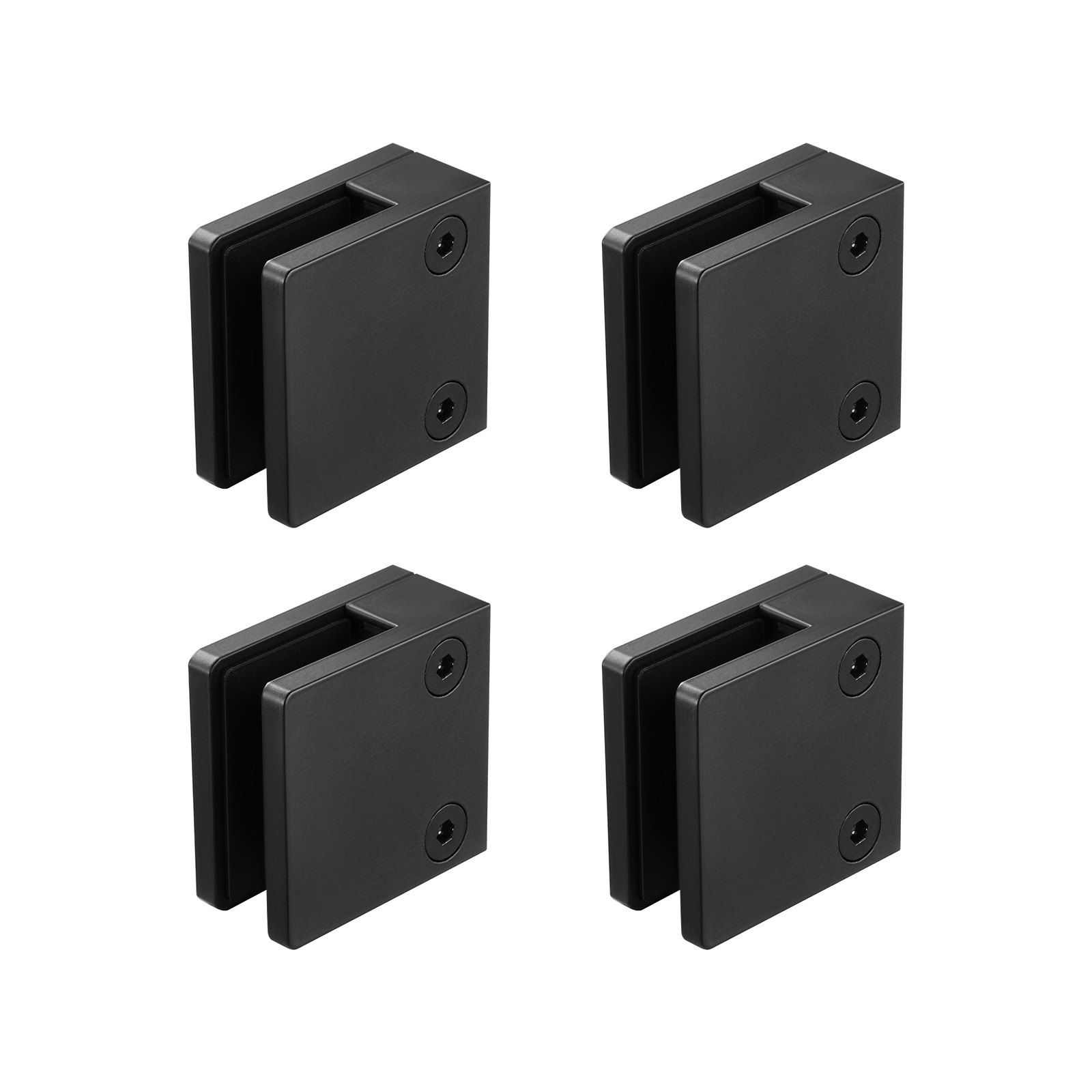 VEVOR Glass Clamp 40 PCS Square Railing Bracket for 0.31"-0.47" (0.8-1.2cm) Glass Black