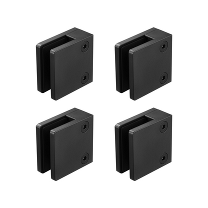 VEVOR Glass Clamp 40 PCS Square Railing Bracket for 0.31"-0.47" (0.8-1.2cm) Glass Black