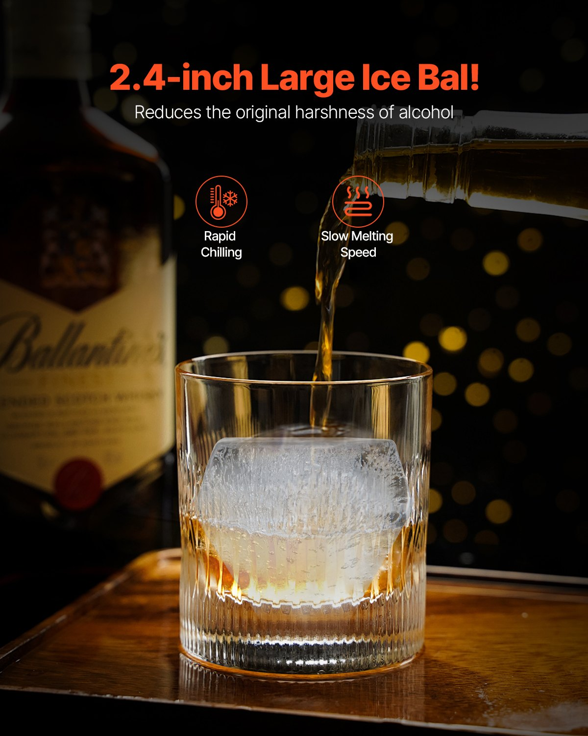 VEVOR Ice Diamond Press Ice Ball Maker 2.4" Diamond Ice Press Kit for Whiskey