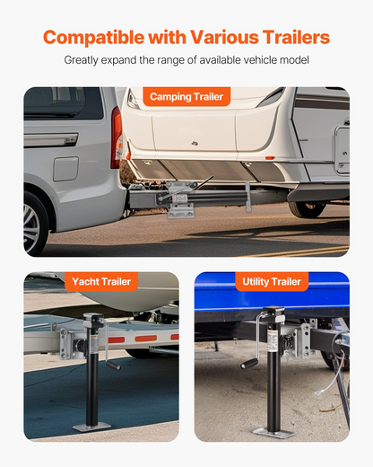 VEVOR Trailer Jack Bolt-on Trailer Tongue Jack 5000 lbs Dynamic Load 14.3" Lift