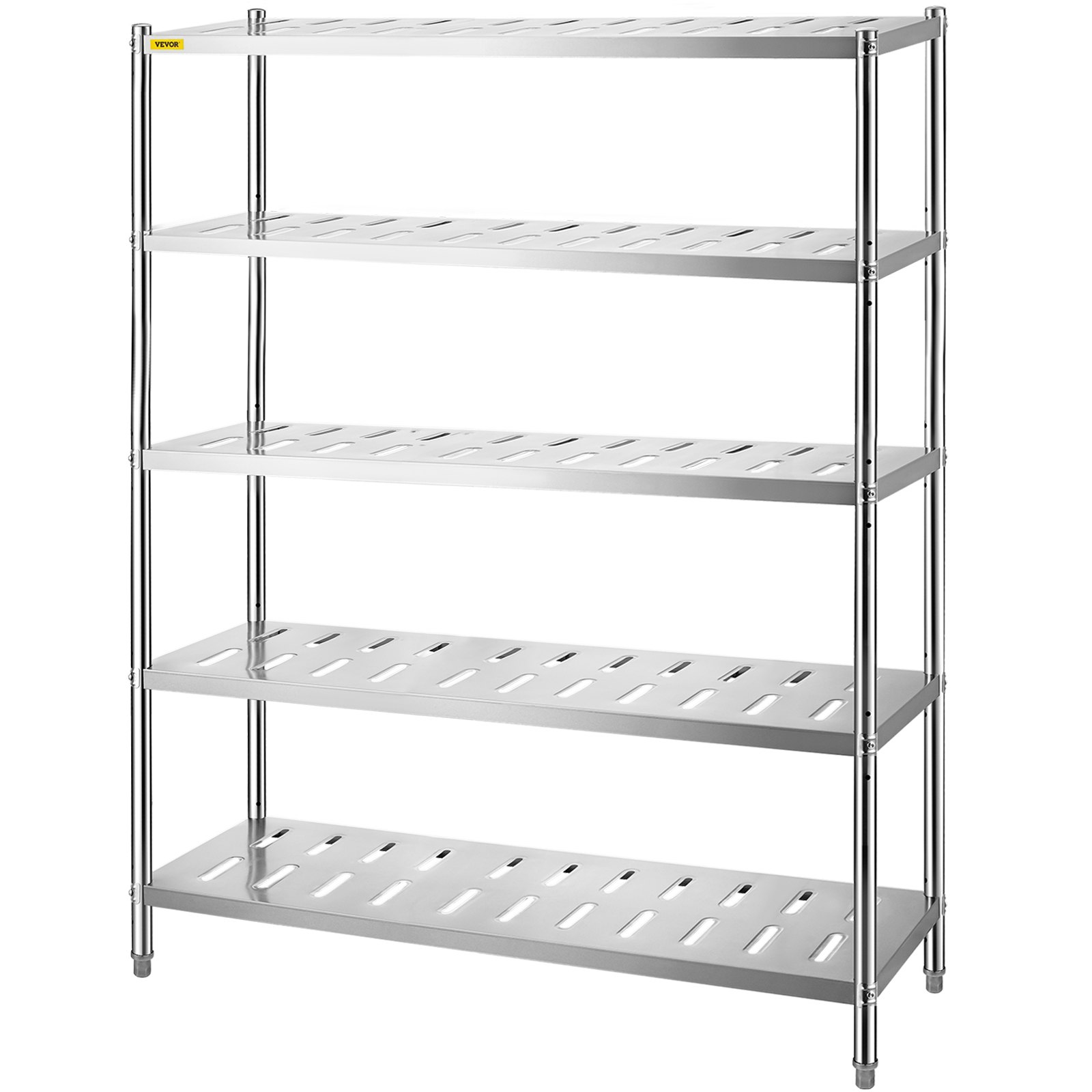 VEVOR Garage Shelf Heavy Duty Shelving 5-Tier 59.1x17.7x70.9 in Stainless Steel