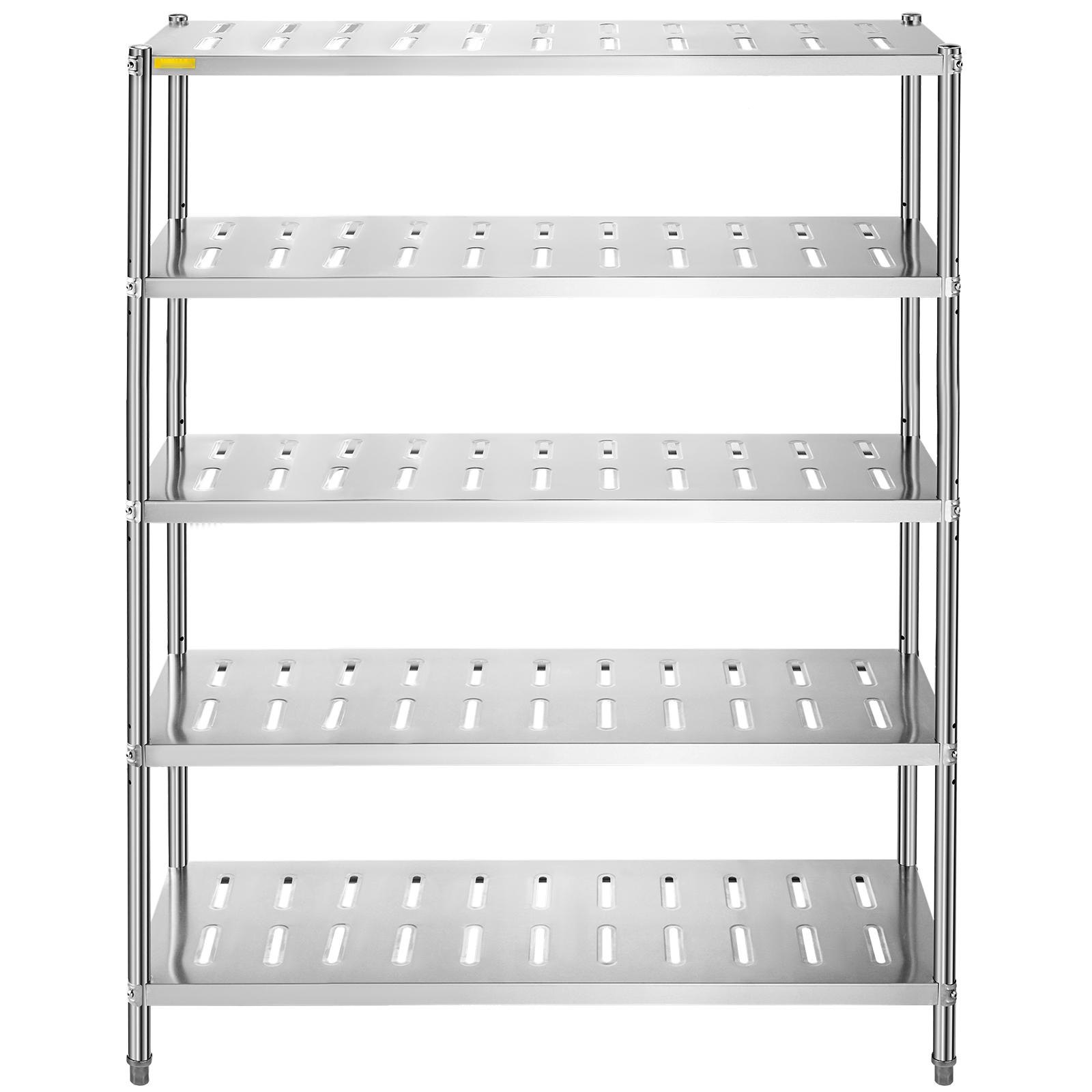 VEVOR Garage Shelf Heavy Duty Shelving 5-Tier 59.1x17.7x70.9 in Stainless Steel