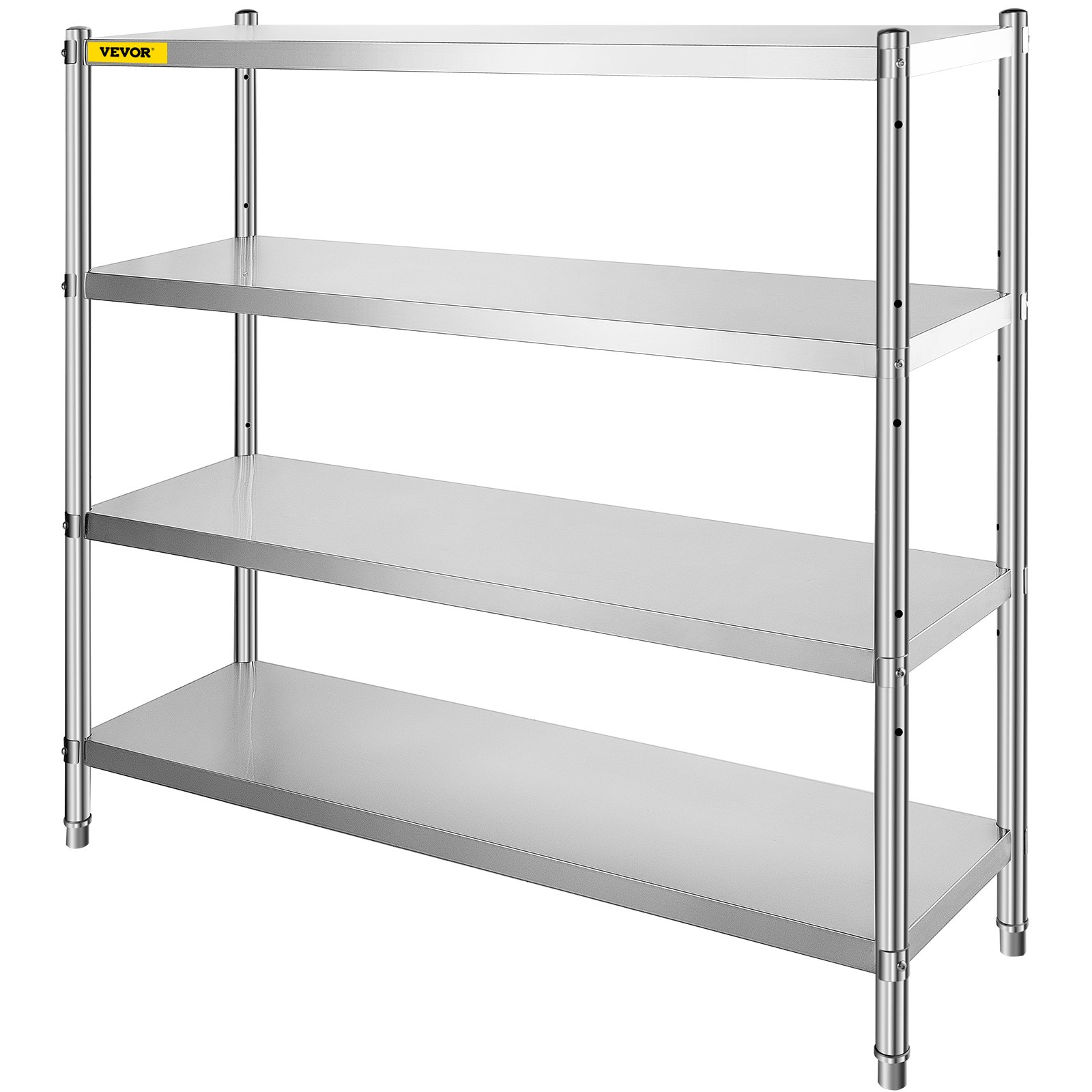 VEVOR Stainless Steel Shelving Adjustable Storage Shelf 4-Tier Storage Rack