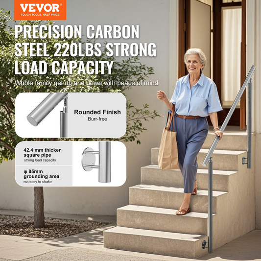 VEVOR 149.9 cm Handrails for Outdoor Steps Staircase for Porch Deck Side-mount