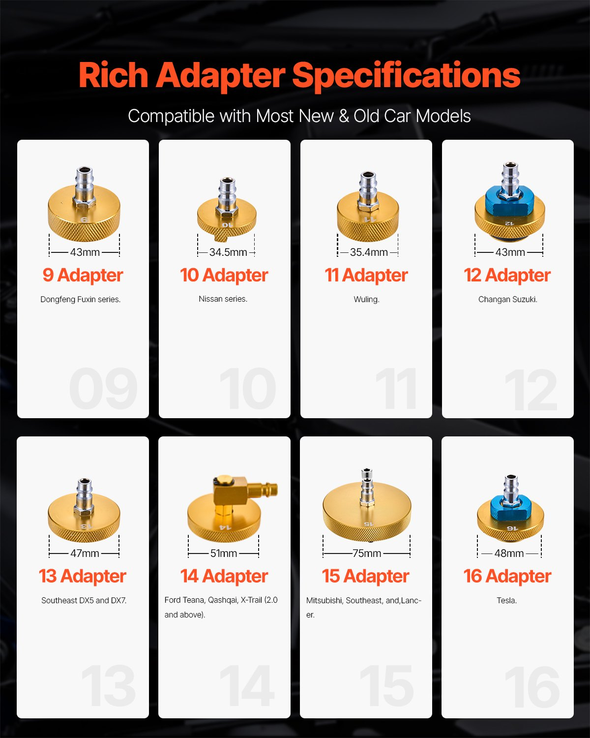 VEVOR 17 Pcs Brake Master Bleeder Kit Brake Bleeder Adapter Set for Most Vehicles