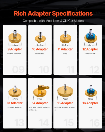 VEVOR 17 Pcs Brake Master Bleeder Kit Brake Bleeder Adapter Set for Most Vehicles