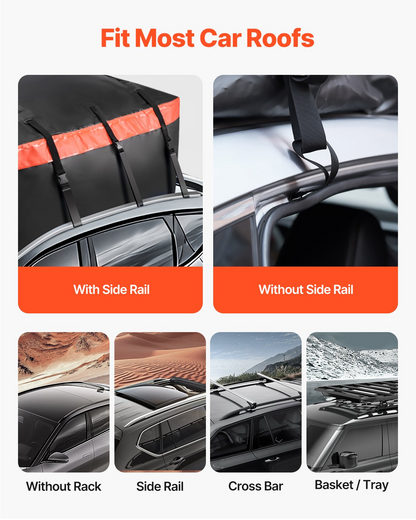 VEVOR Car Rooftop Cargo Carrier Bag 20 Cubic Feet 840D PVC Car Roof Luggage Bag