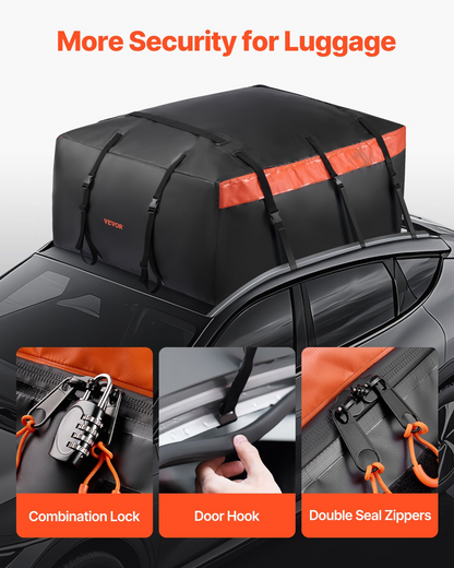 VEVOR Car Rooftop Cargo Carrier Bag 20 Cubic Feet 840D PVC Car Roof Luggage Bag
