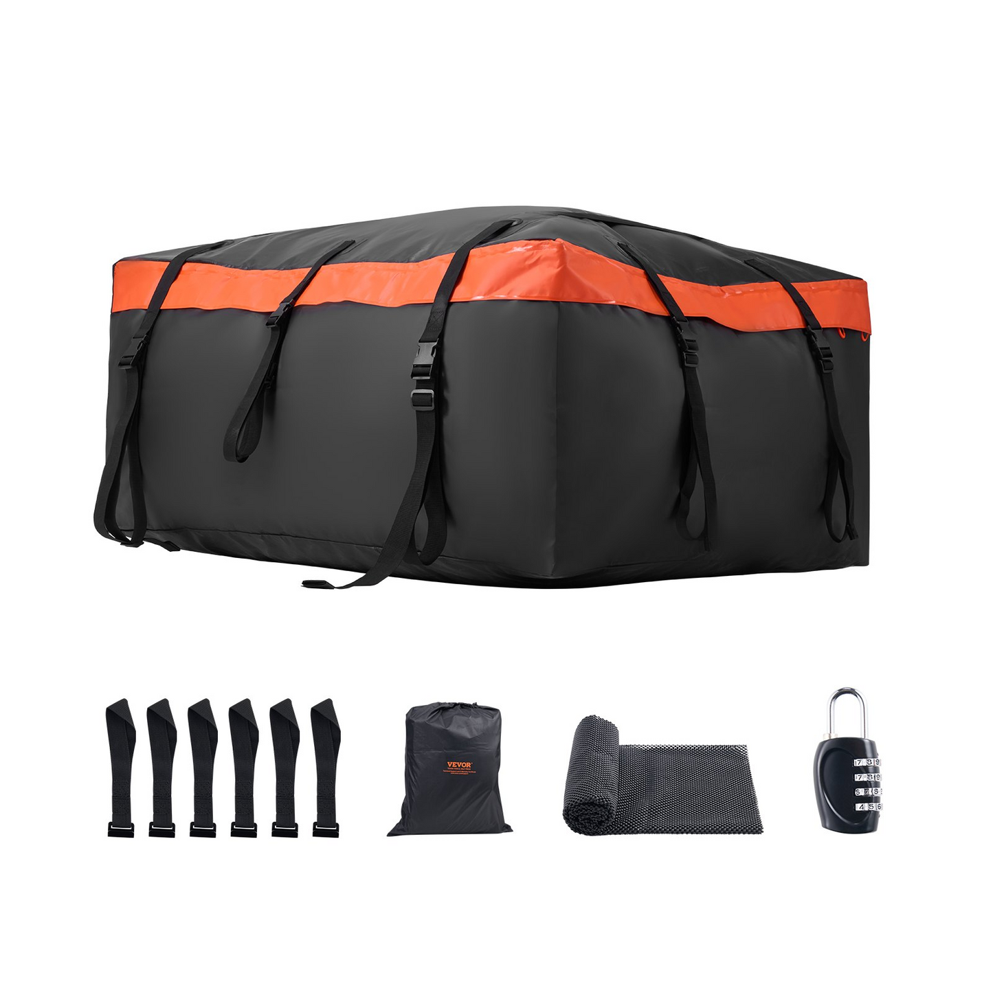 VEVOR Car Rooftop Cargo Carrier Bag 20 Cubic Feet 840D PVC Car Roof Luggage Bag