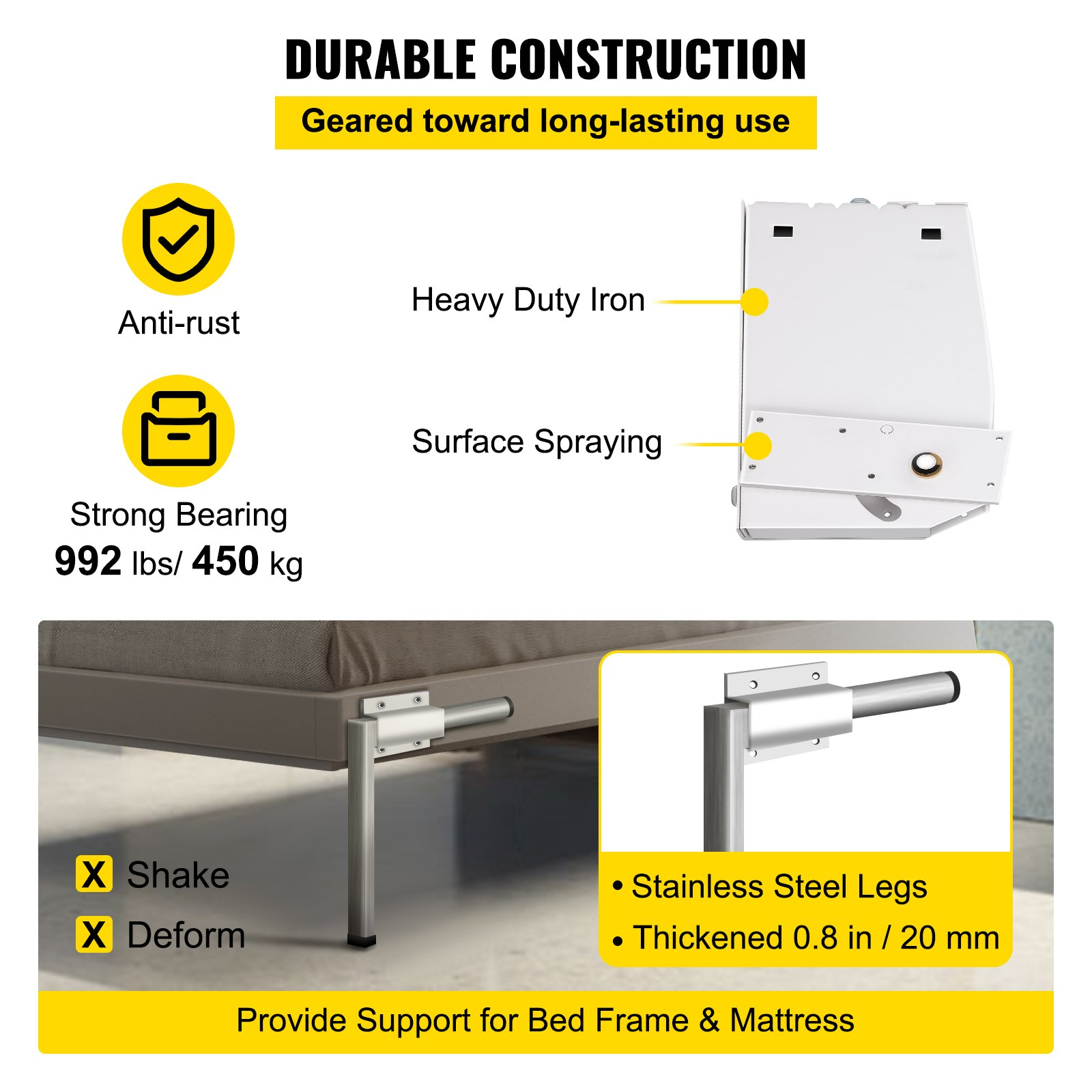 DIY Murphy Bed Springs Mechanism Hardware Kit Vertical for