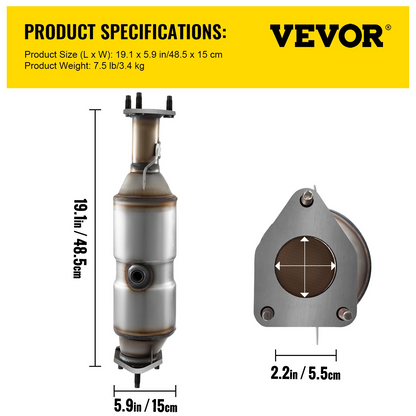 VEVOR High Flow Catalytic Converter For 2003-2007 Honda Accord DX/EX/LX 2.4L L4