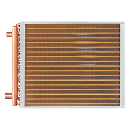 VEVOR 18"x 20"/45.7 x 50.8 cm Heat Exchanger Water to Air 3-Row 3/8"/ 1 cm Copper Ports 242 Fins