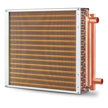 VEVOR 16"x 16"/40.6 x 40.6 cm Heat Exchanger Water to Air 3-Row 3/8"/ 1 cm Copper Ports 193 Fins