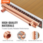 VEVOR 20"x 20"/50.8 x 50.8 cm Heat Exchanger Water to Air 3-Row 3/8"/ 1 cm Copper Ports 242 Fins