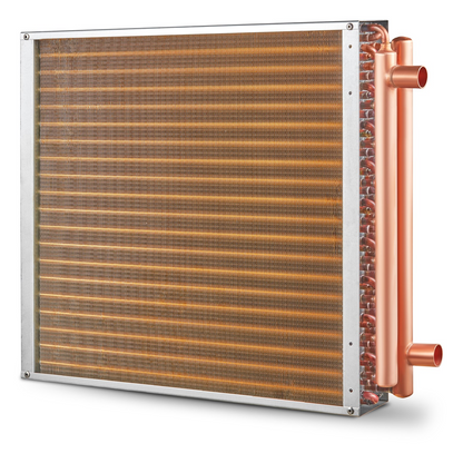 VEVOR 20"x 20"/50.8 x 50.8 cm Heat Exchanger Water to Air 3-Row 3/8"/ 1 cm Copper Ports 242 Fins
