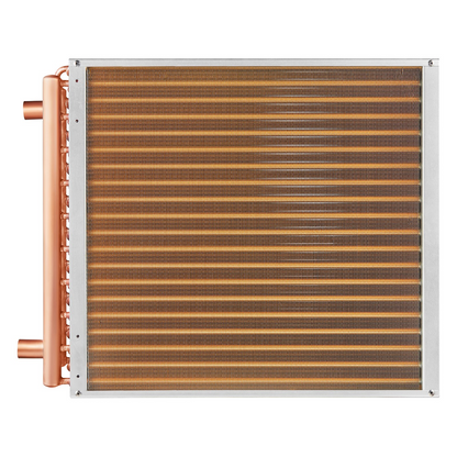 VEVOR 20"x 20"/50.8 x 50.8 cm Heat Exchanger Water to Air 3-Row 3/8"/ 1 cm Copper Ports 242 Fins