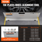 VEVOR Wheel Alignment Tool, 2-Pack Alignment Tool Toe Plates, Stainless Steel Toe Angle Measurement Tool Plate, 4 Alignment Rods and Magnetic Slots, Includes Measuring Tapes & Conversion Chart